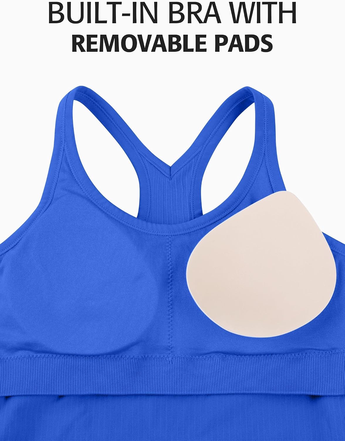 Detalle de ATTRACO Ladies Workout Tank with Built in Bra: supportive, seamless & versatile