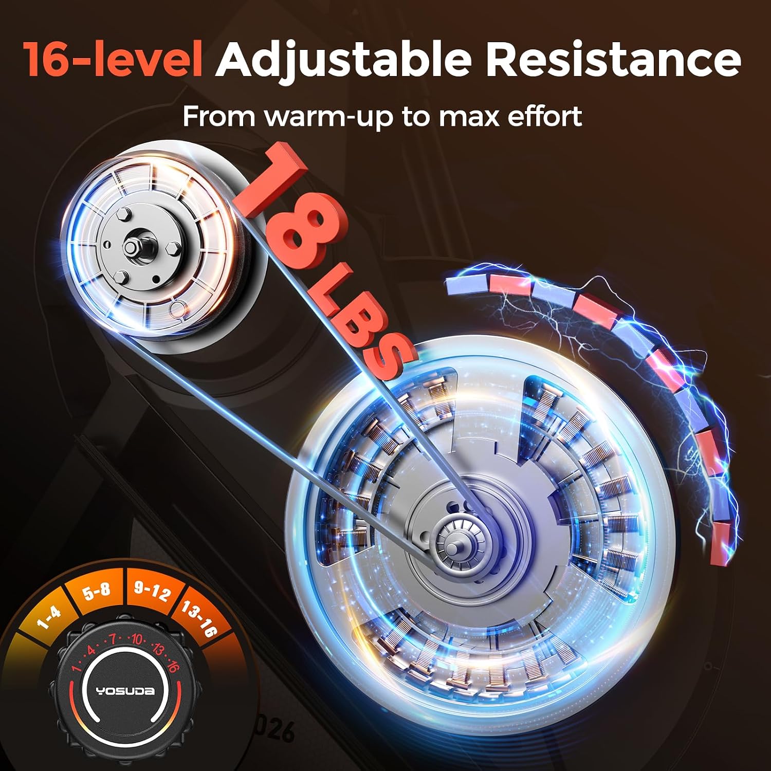 Thumbnail 4 de YOSUDA 3-in-1 Elliptical Exercise Machine: Compact Home Gym with 45° Incline and 16 Resistance Levels