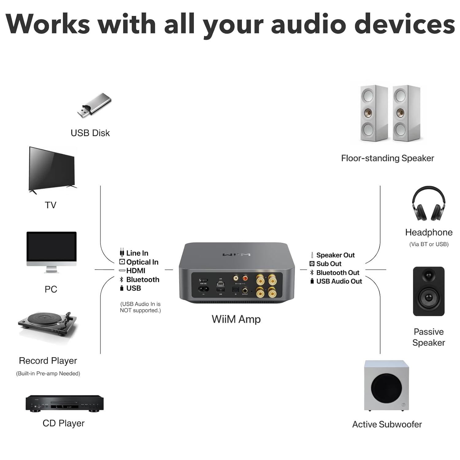 Thumbnail 6 de WiiM Amp Multiroom Streaming Amplifier (Space Gray) with AirPlay, Google Cast, Alexa & HDMI ARC