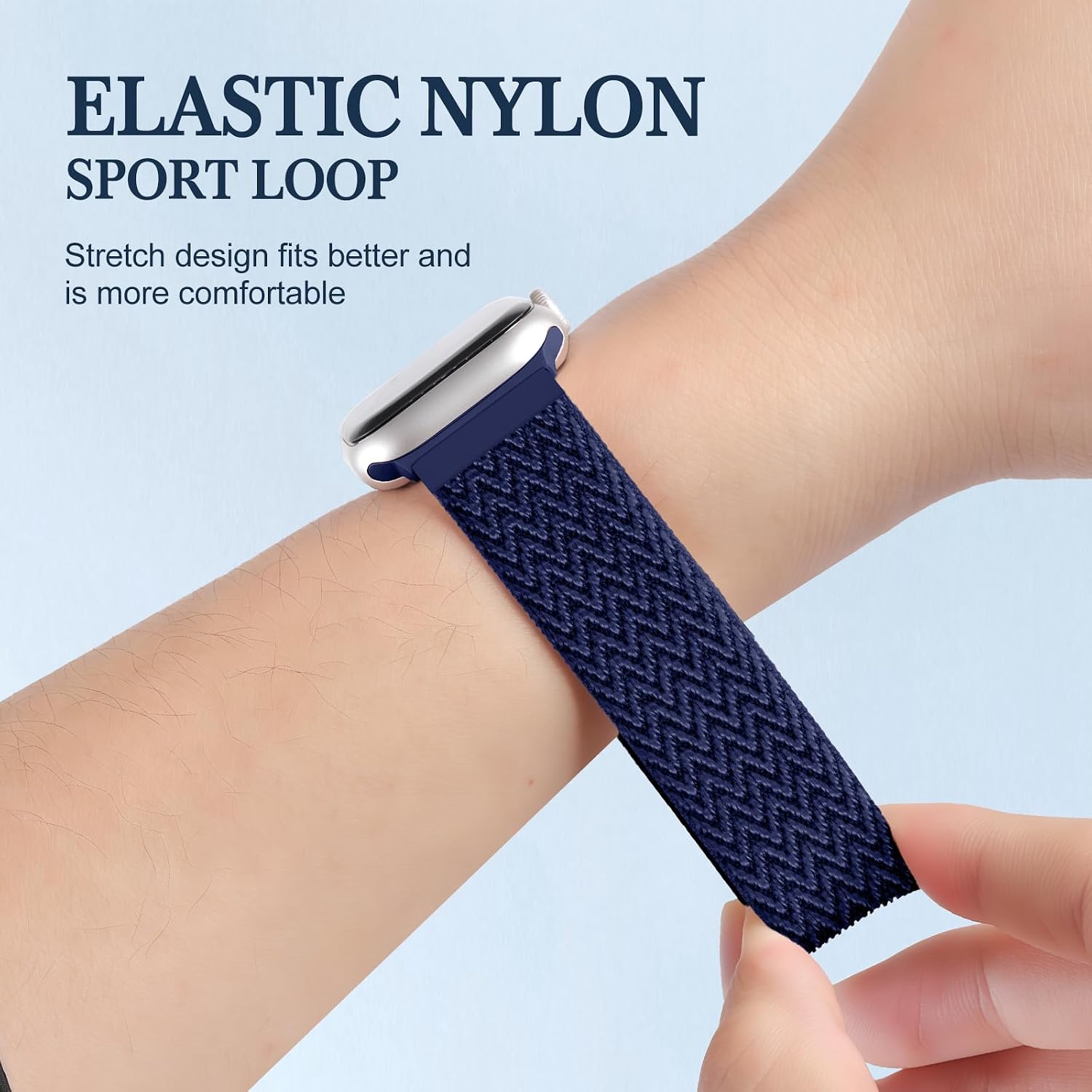 Detalle de Nylon Sport Loop for Apple Watch: Breathable, Adjustable Nylon Band (38–49mm) for All Series
