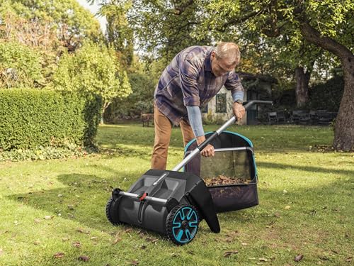 Detalle de Gardena Laub- und Rasensammler 3565-20: Kehrmaschine für den Garten mit entnehmbarem Fangsack