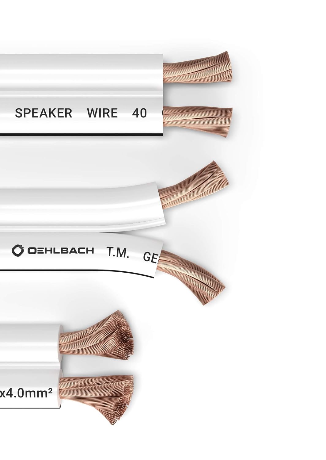 Detalle 2 de Oehlbach Speaker Wire SP-40 – biały kabel głośnikowy OFC 2 x 4,0 mm², 30 m