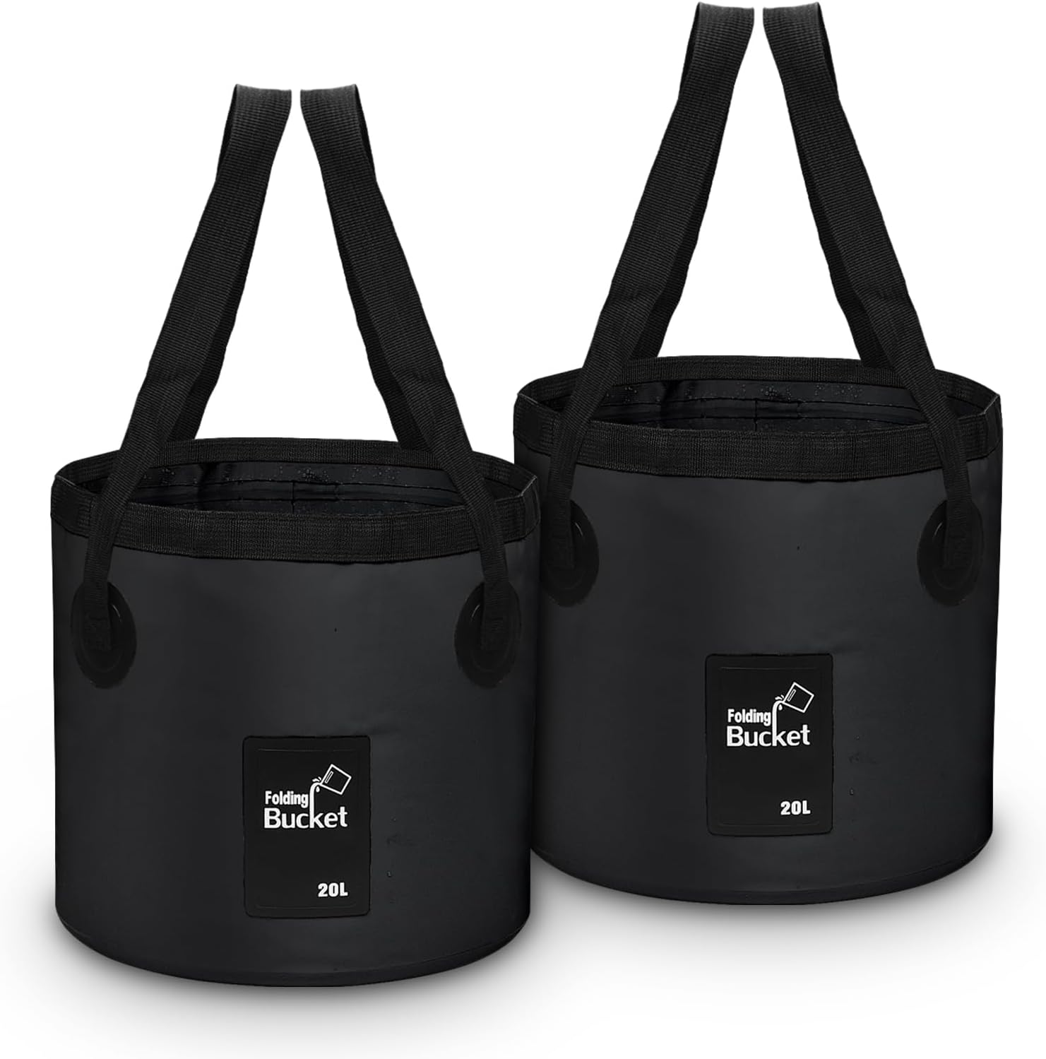 2 Pack Handy Folding Bucket 20L – Portable Collapsible Buckets for Camping, Plumbing and Cleaning