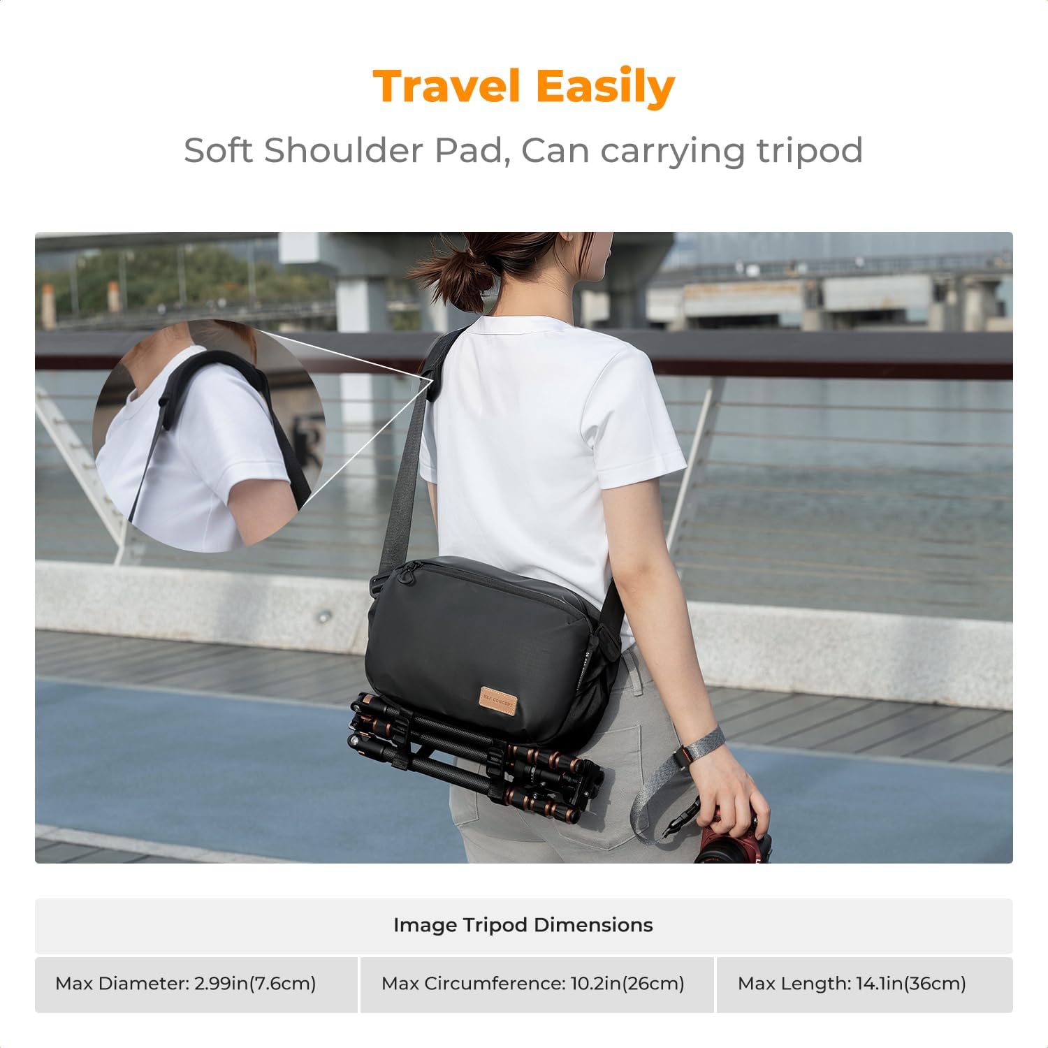 Detalle 1 de K&F CONCEPT borsa tracolla per fotocamera 10 L