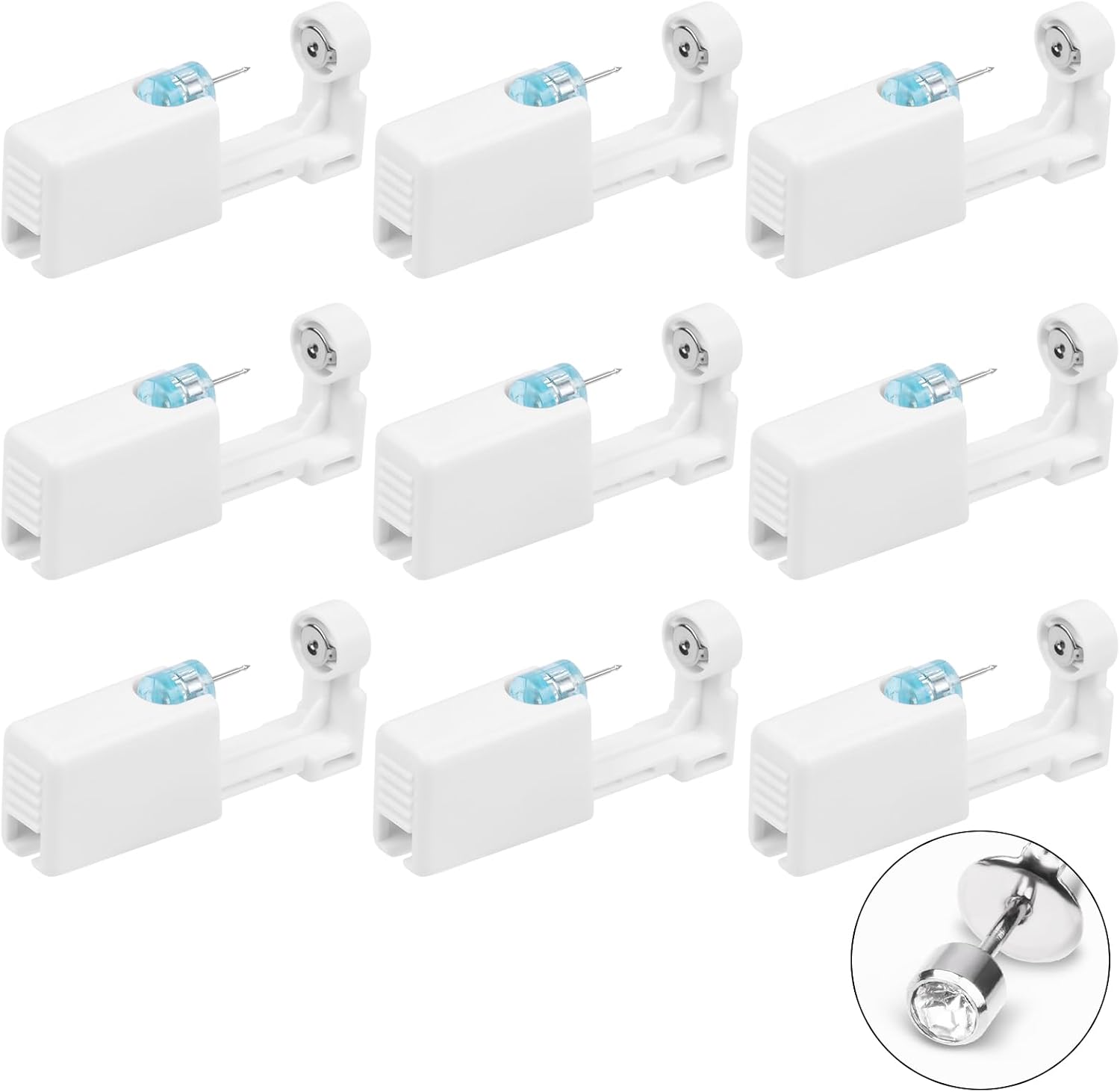 Detalle de Aucuu perceur d’oreille auto-perçant (pistolets de piercing) en acier inox 316L, kit pour femmes et hommes
