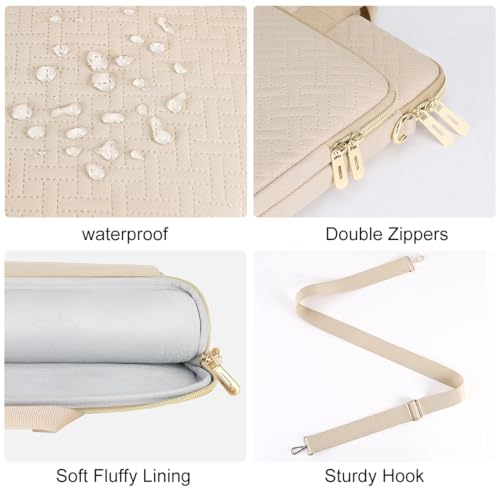 Thumbnail 4 de DOMISO 15.6 inch Laptop Case Sleeve Protective Cover – Beige, Waterproof with Shoulder Strap