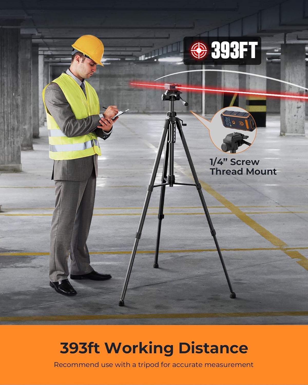 Thumbnail 5 de CIGMAN Dual-Laser Measure 120m (393ft) with LCD, ±2mm accuracy and Type-C rechargeable battery