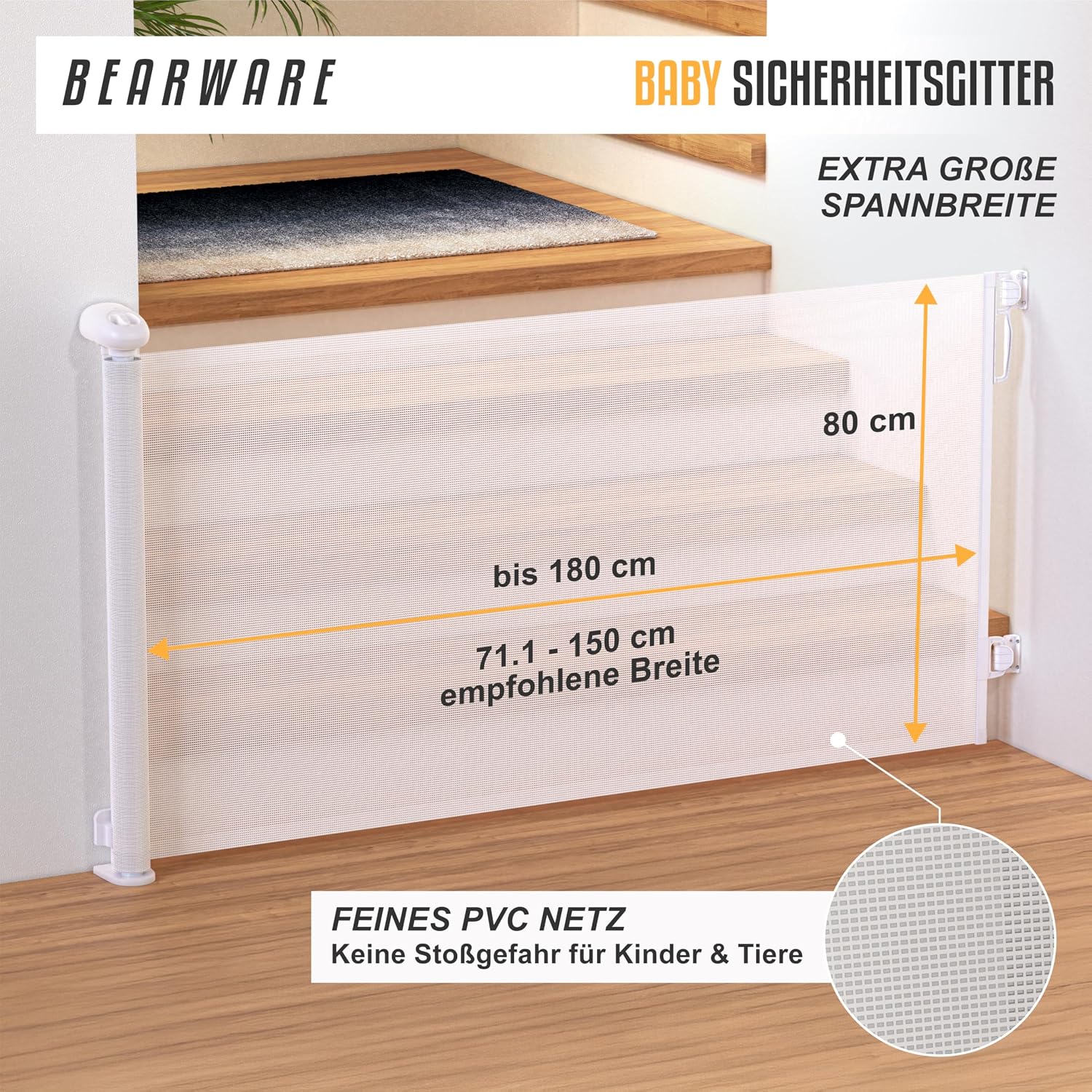 Thumbnail 1 de CSL Schutzgitter Treppe Baby bis 180 cm