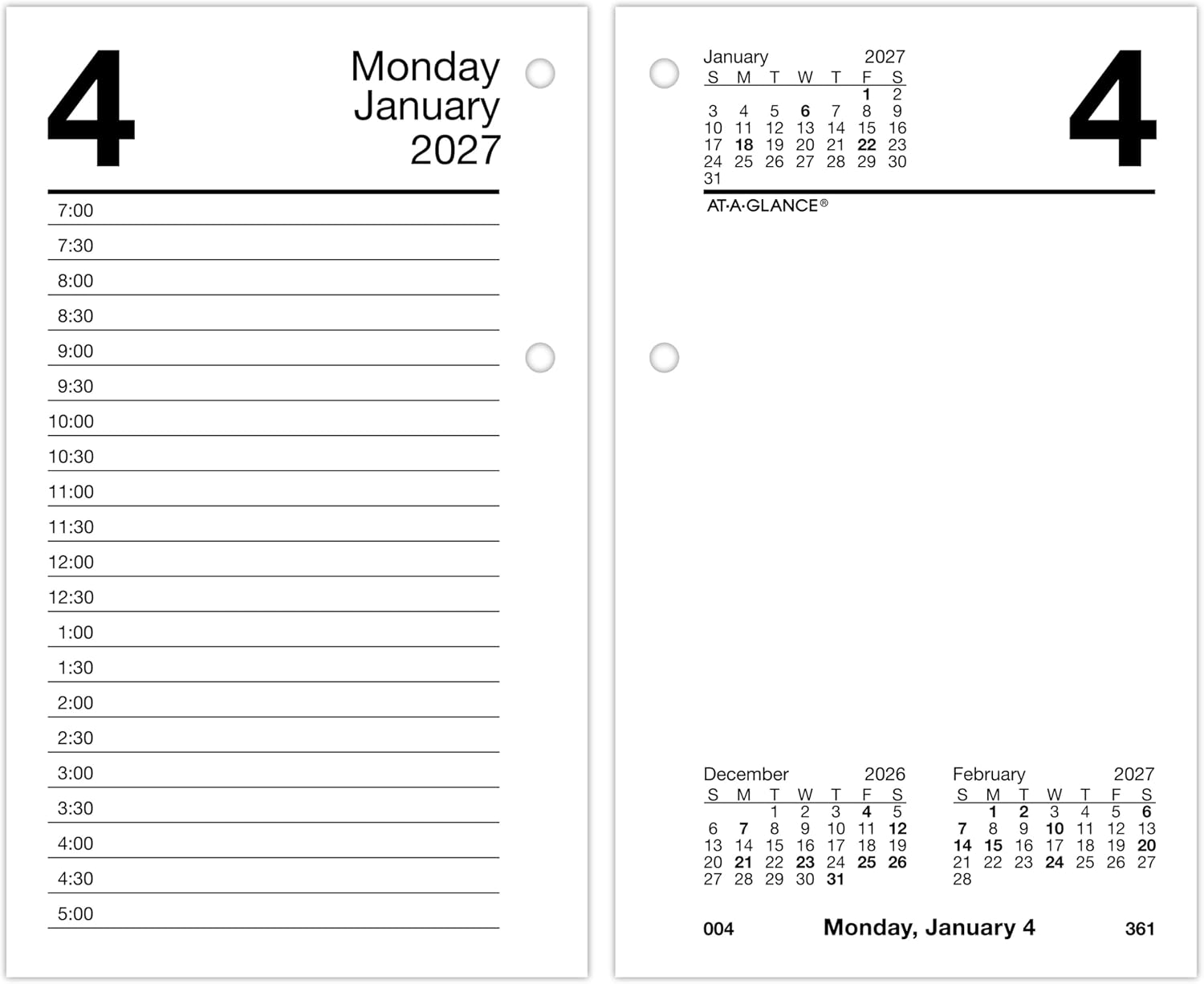 Detalle de AT-A-GLANCE Desk Calendar Refill, 3.5" x 6