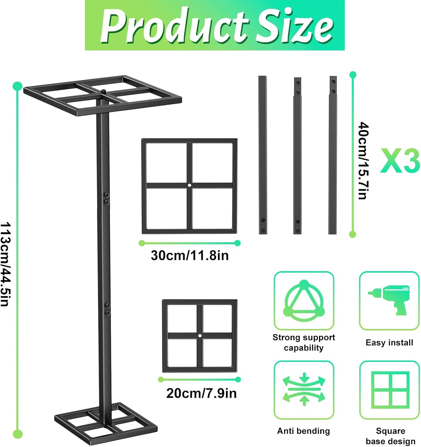 Detalle 2 de ODSNANIE Metal Dragon Fruit Trellis, 44" Adjustable Vertical Support