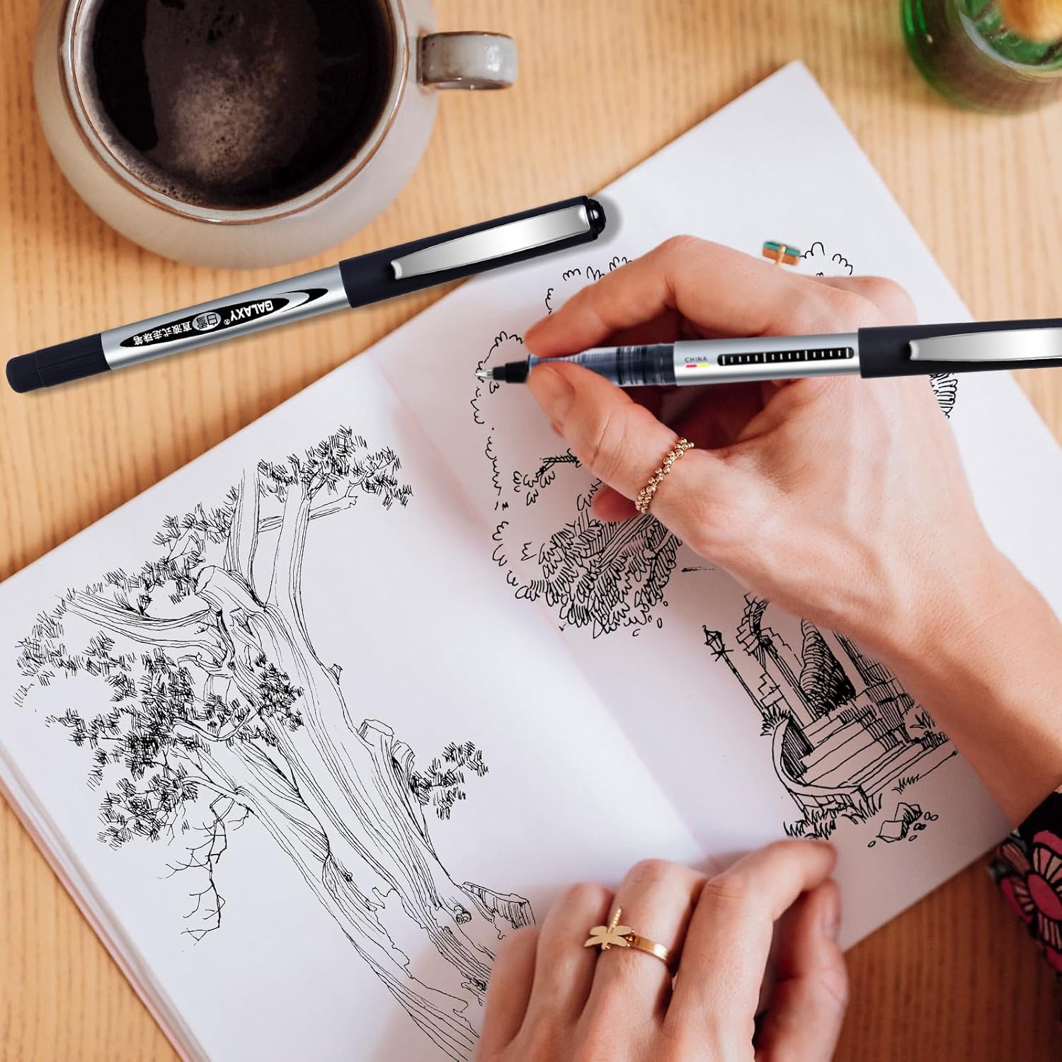 Detalle 2 de Liquid Ink Rollerball Pens 12-pack 0.5mm đź–Š