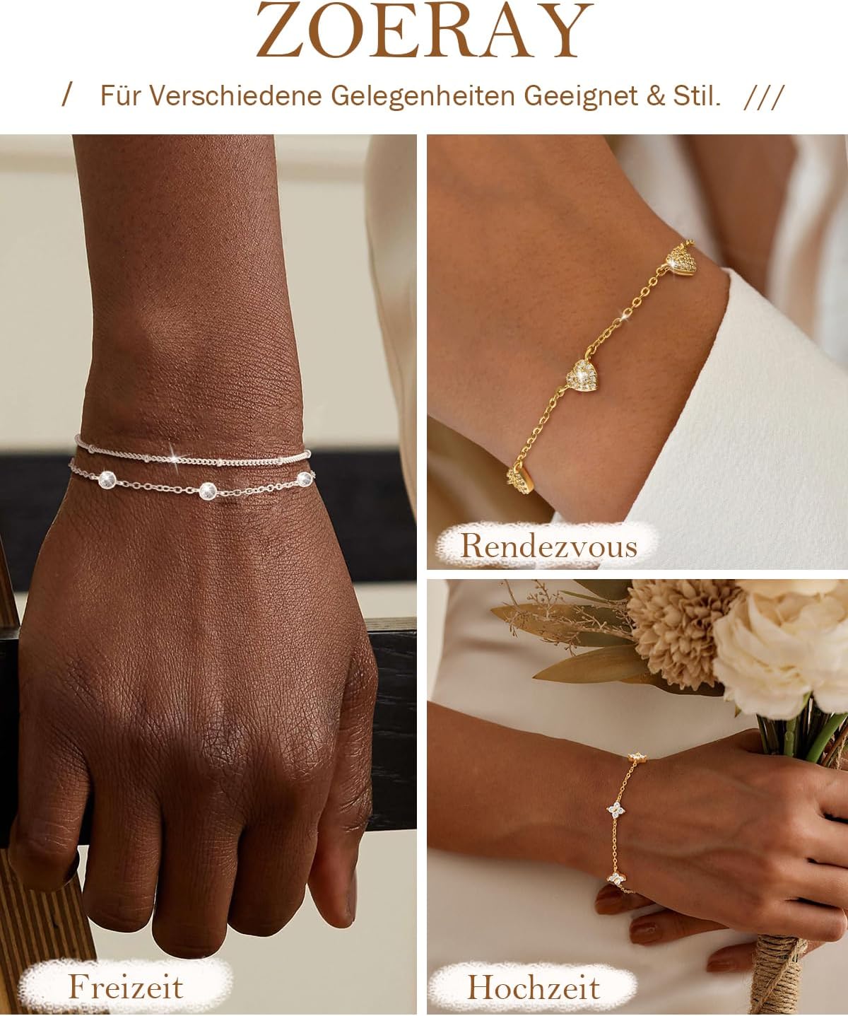 Thumbnail 4 de ZOERAY Armband Damen 18k Gold Silber