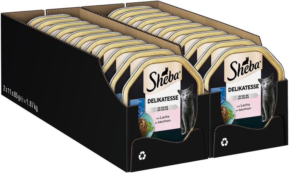 Detalle de Sheba Delikatesse in Gelee mit Lachs – Vorratspack 22 x 85 g