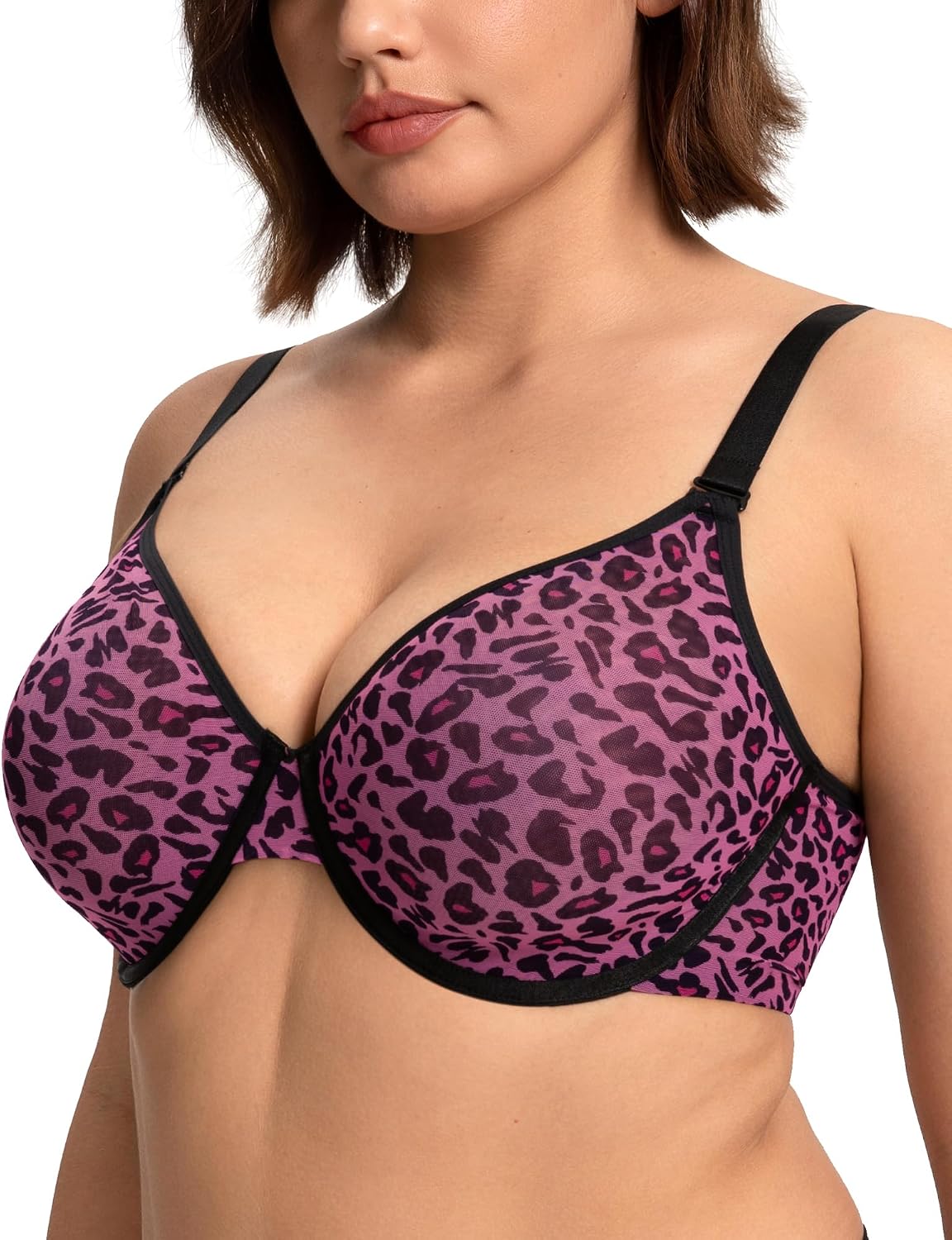 Thumbnail 1 de HSIA Full Coverage Underwire Minimizer Bra, Unlined Mesh, Convertible Straps