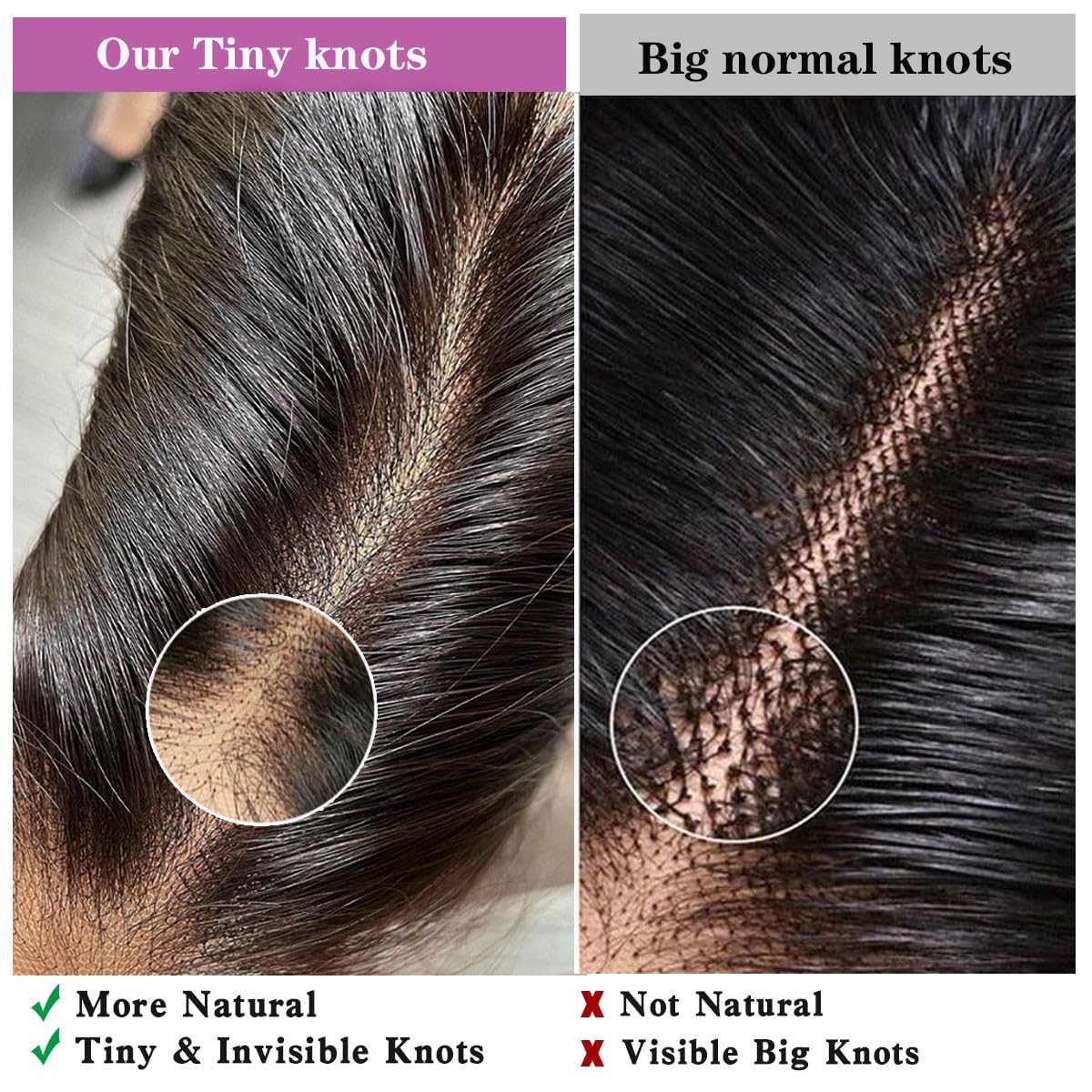 Detalle de Mnador 2x6 Skinlike HD Lace Closure (Deep Parting, Straight Brazilian Virgin Hair, 12 inch)