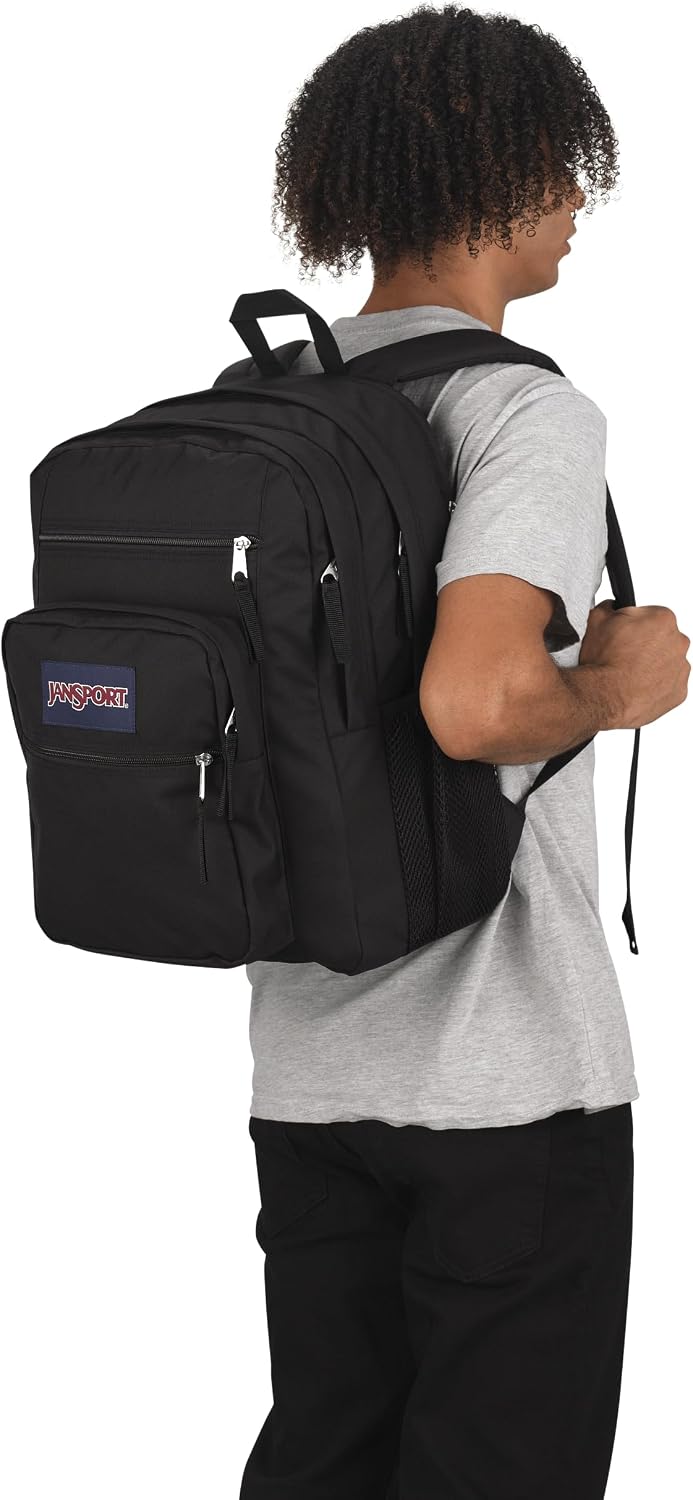 Detalle de JanSport Laptop Backpack — 2-Compartment Computer Bag with 15" Laptop Sleeve and Ergonomic Straps (Black)