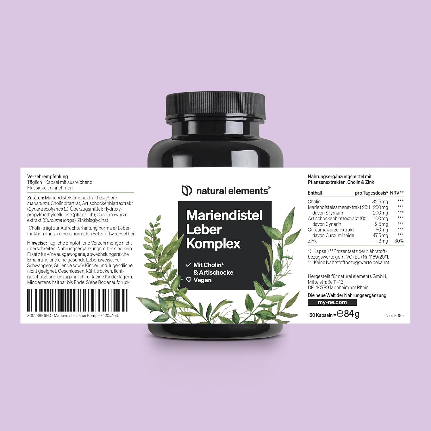 Thumbnail 5 de natural elements Mariendistel Leberkomplex 120 Kapseln