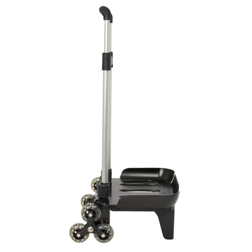 Detalle 1 de SAFTA Carro Portamochilas Plegable Triple Rueda – Negro (32x23,5x88 cm Abierto)
