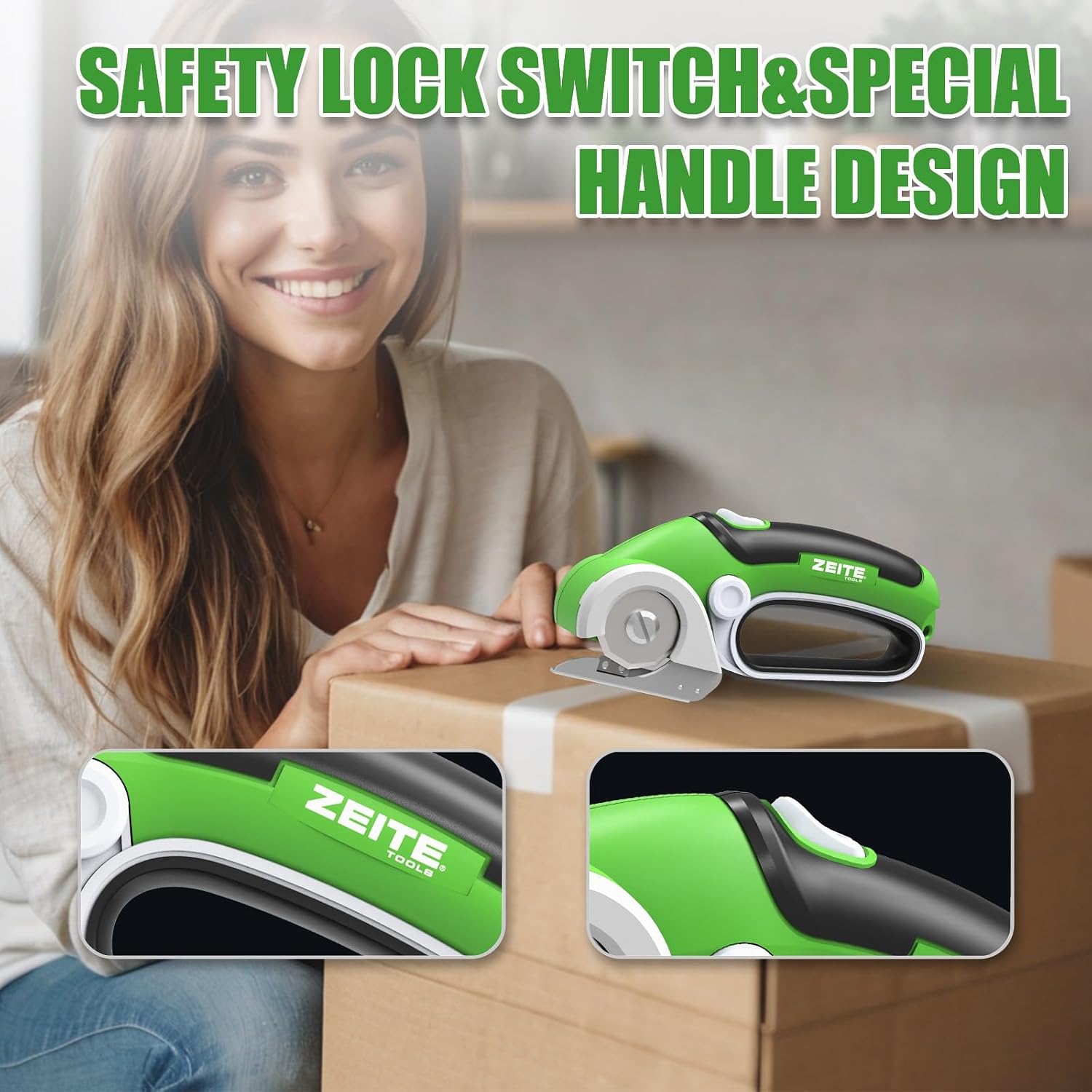Detalle de ZEITE ZPT-SC-40R 4V Cordless Electric Scissors with Self-Sharpening Blade