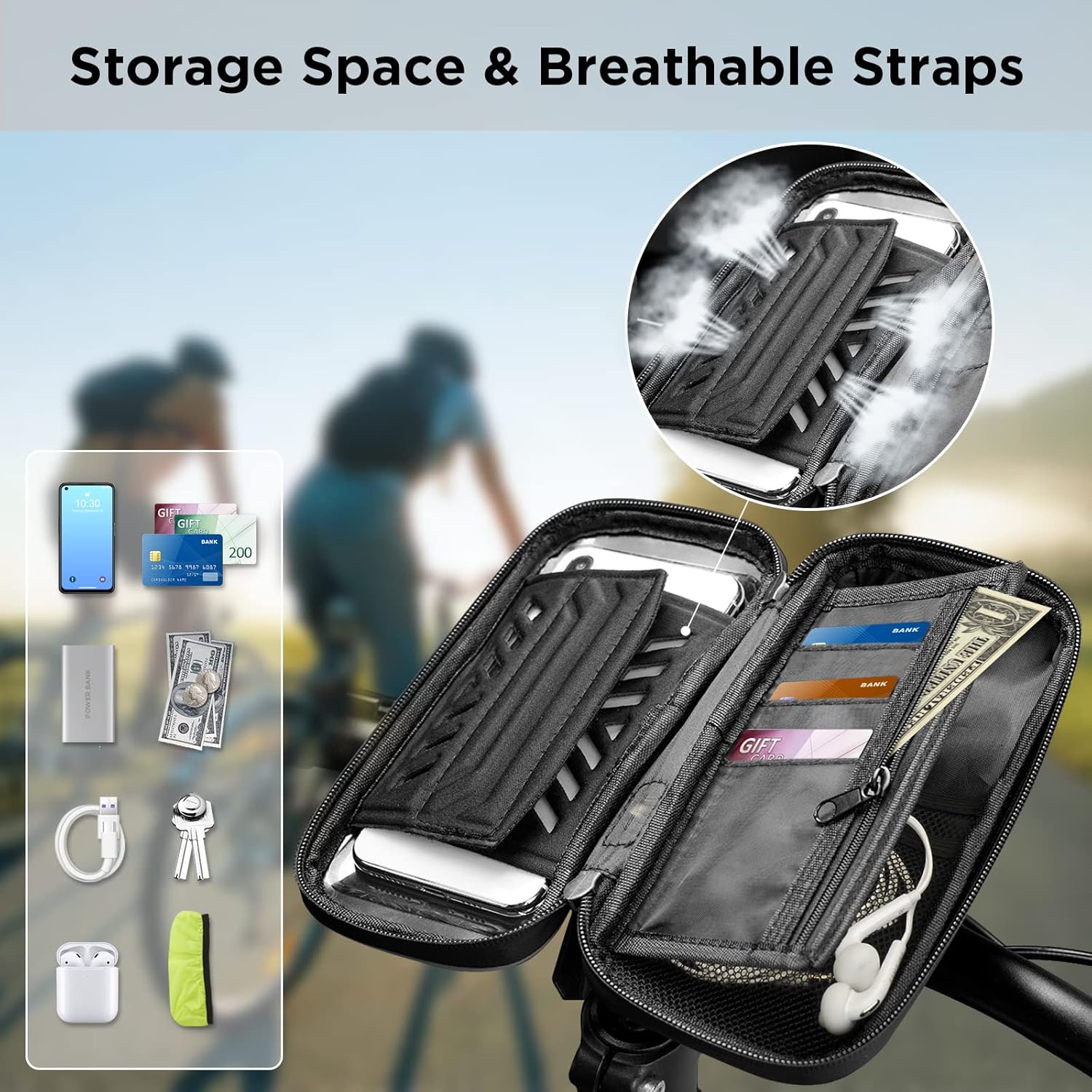 Thumbnail 4 de Vitalismo Bike Phone Holder Waterproof 360° Rotation Handlebar Bag (Hard Shell, Touchscreen, up to 7 inches) – Grey