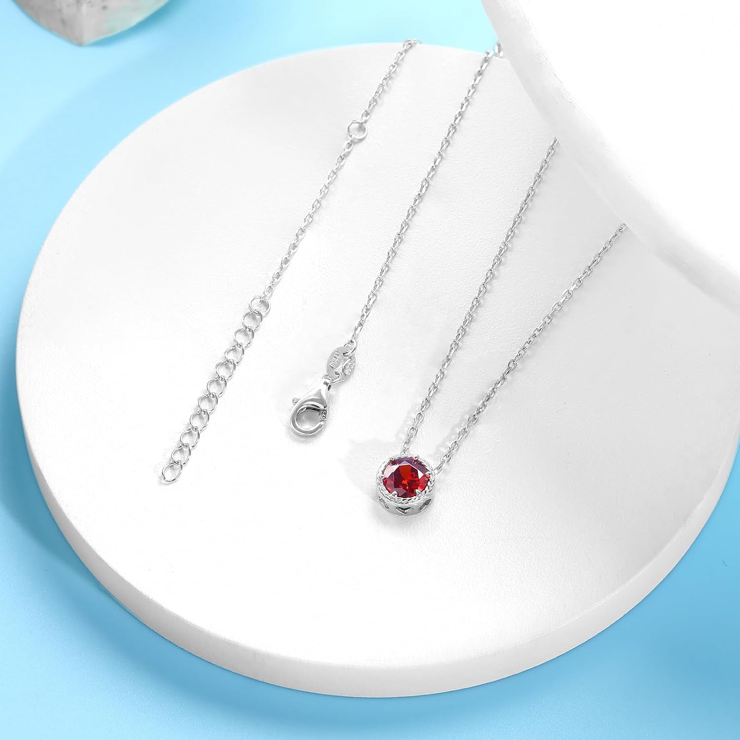 Thumbnail 3 de Presentski Birthstone Pendant Necklace 925 Silver