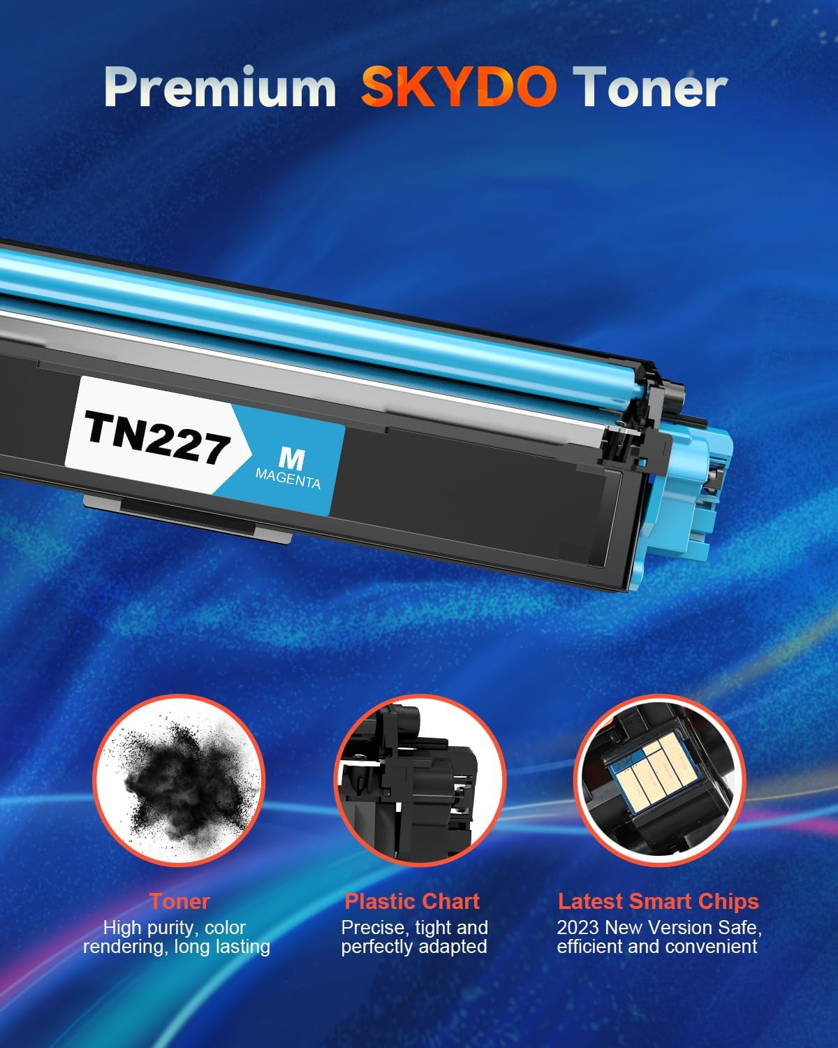 Detalle de Skydo TN227-4P TN227 Toner Cartridge, 4-Pack with Chip, High Yield