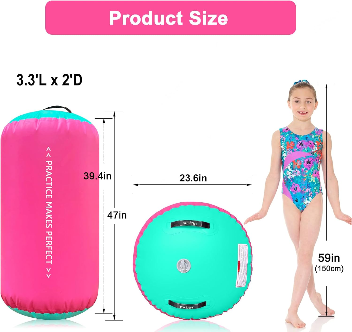 Detalle de VOFiTNY Gymnastics Air Barrel Inflatable Octagon Tumbler Roller (without pump)