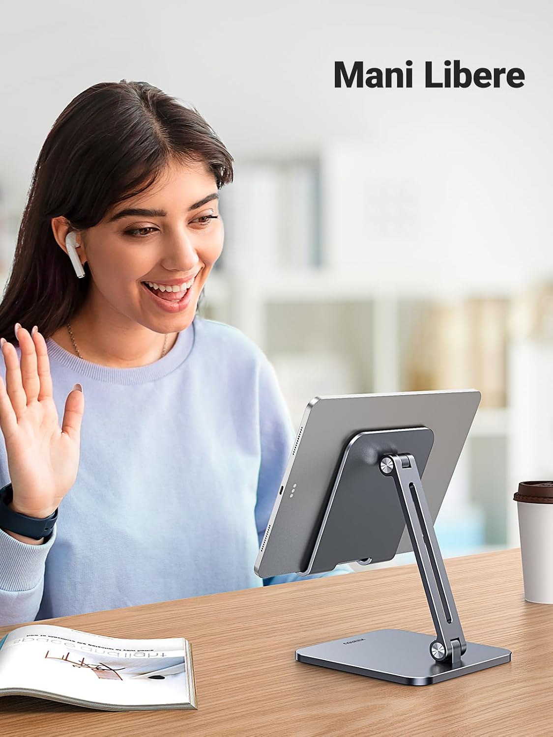 Detalle de UGREEN Supporto Tablet Pieghevole da Tavolo in Alluminio (compatibile fino a 12,9")
