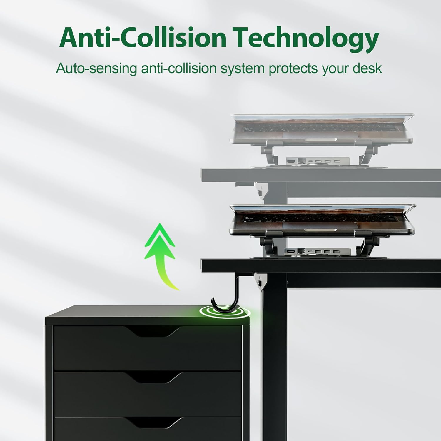 Detalle de Agilestic Electric Standing Desk (71 x 24 in) with Height Memory Presets, Black