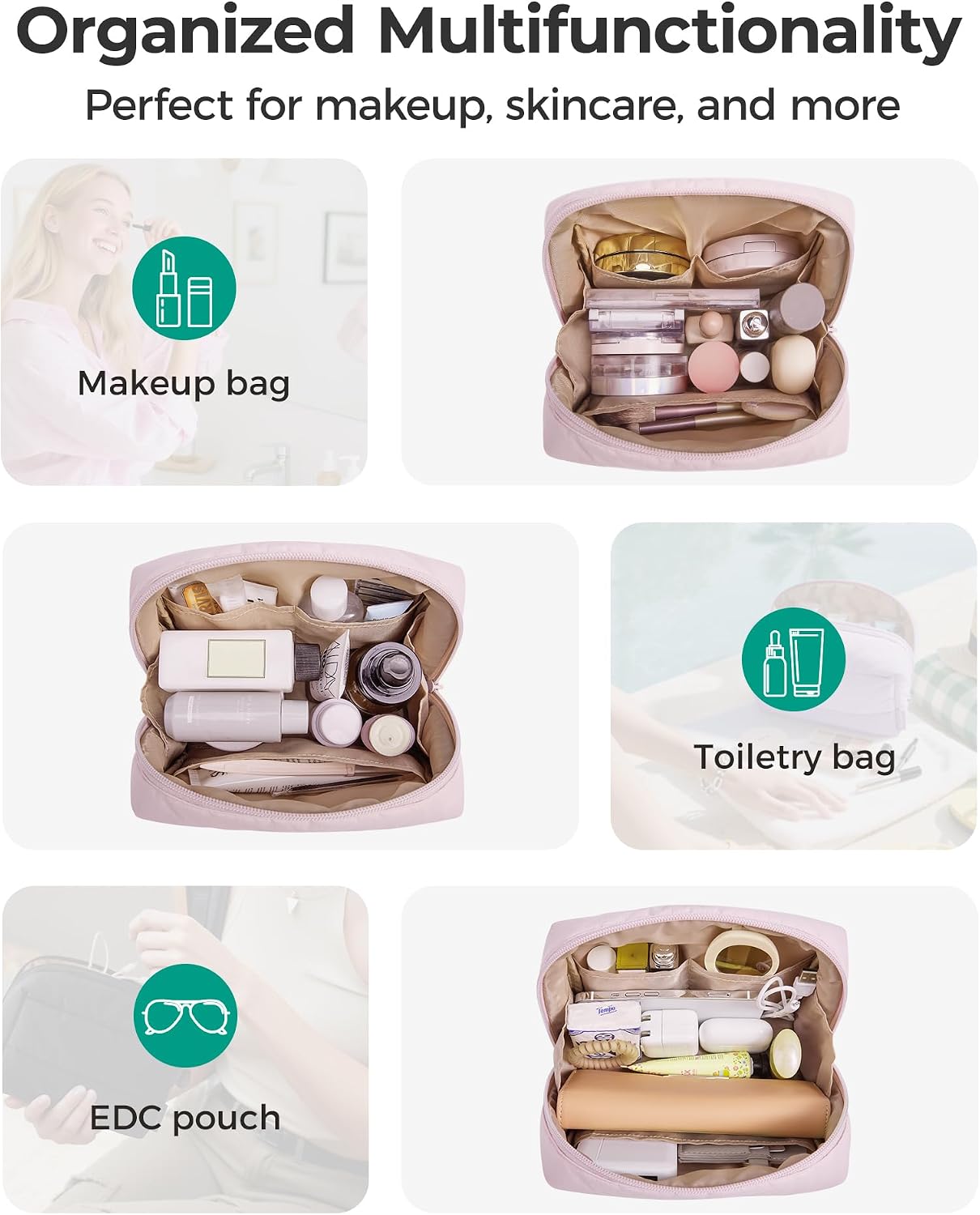 Thumbnail 6 de BAGSMART Puffy Makeup Bag 7.87 in