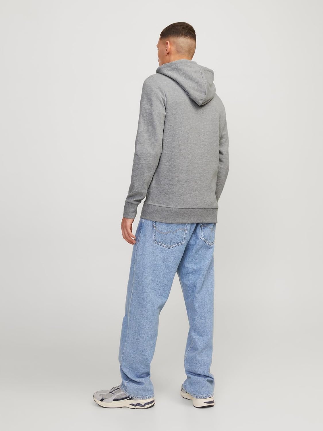 Thumbnail 1 de JACK & JONES Jjebasic Sweat Zip Hood NOOS felpa sportiva con cappuccio grigia chiara, XL da uomo