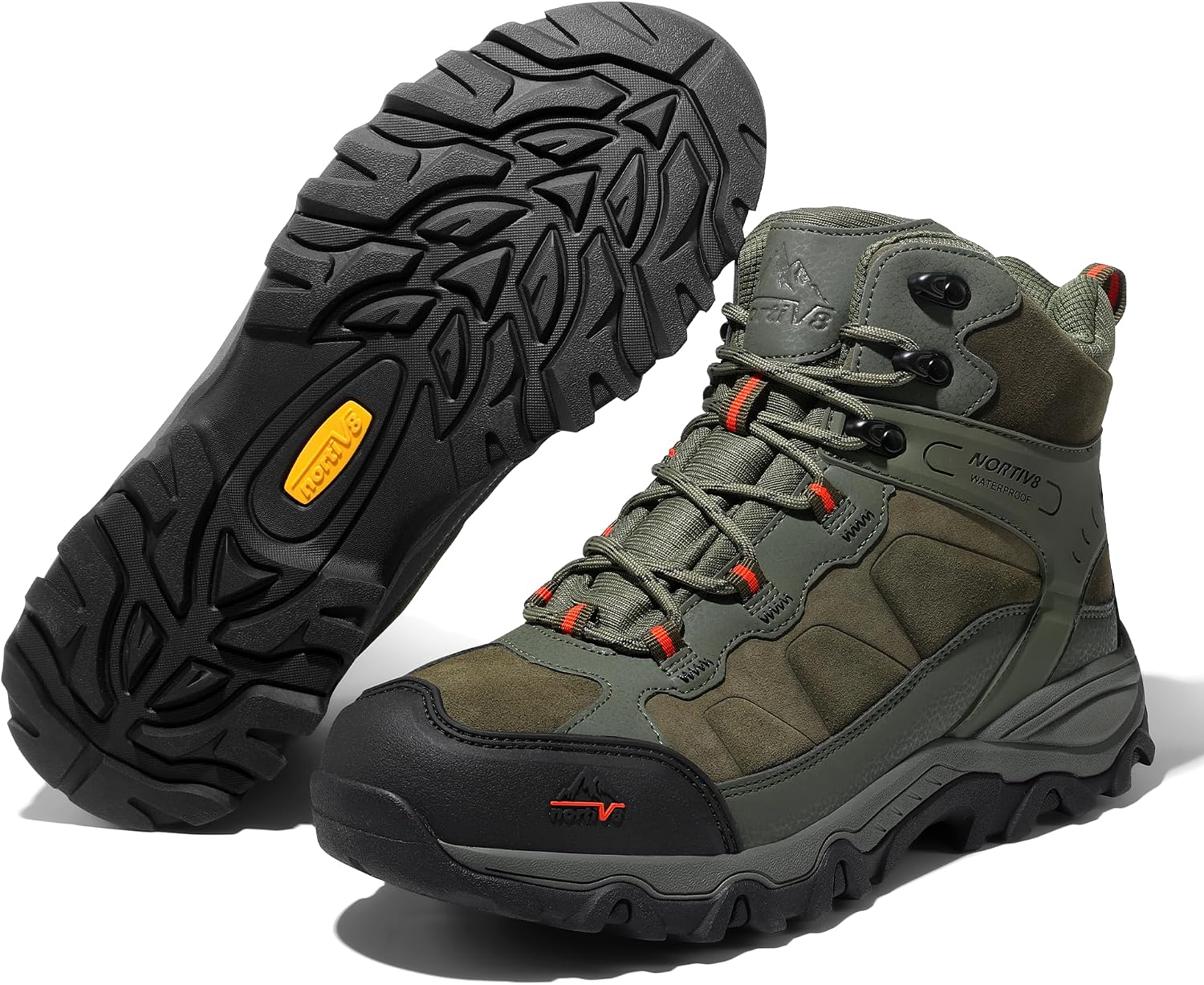 Detalle de NORTIV 8 Js19005m Men's Waterproof Lightweight Suede Hiking Boots