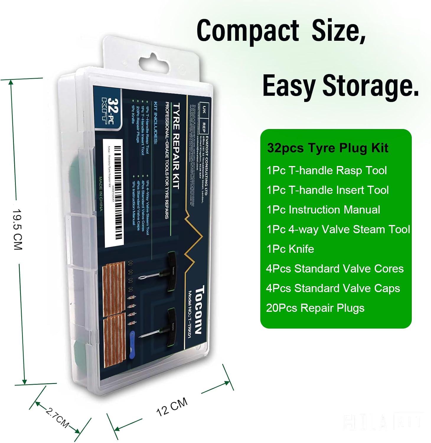 Thumbnail 3 de Toconv Tyre Repair Kit 32pcs compact tyre kit