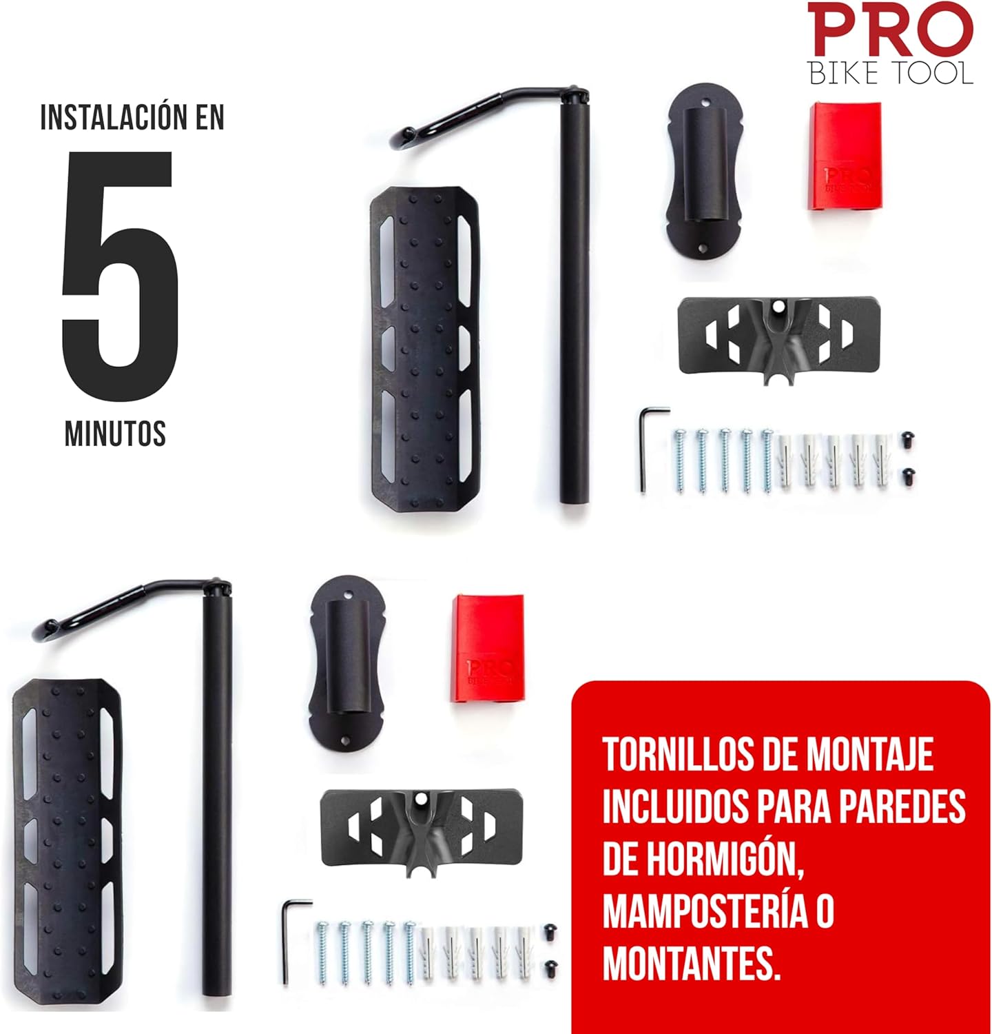Thumbnail 4 de PRO BIKE TOOL Soporte de pared giratorio para bicicleta 🚲 (2 unidades)
