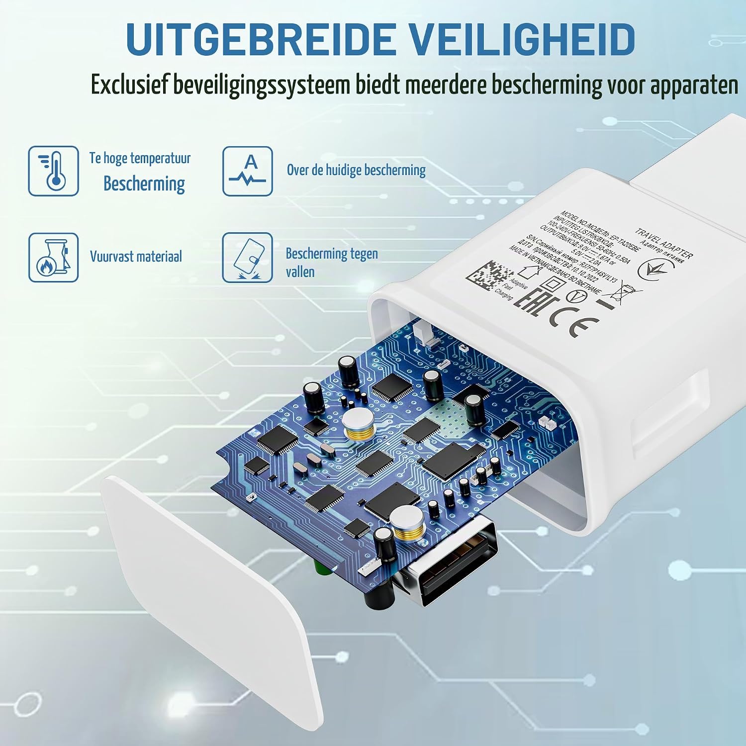 Thumbnail 1 de PUQAKE EP-TA200A USB-A-opladerset, 2 stuks van 15W, wit