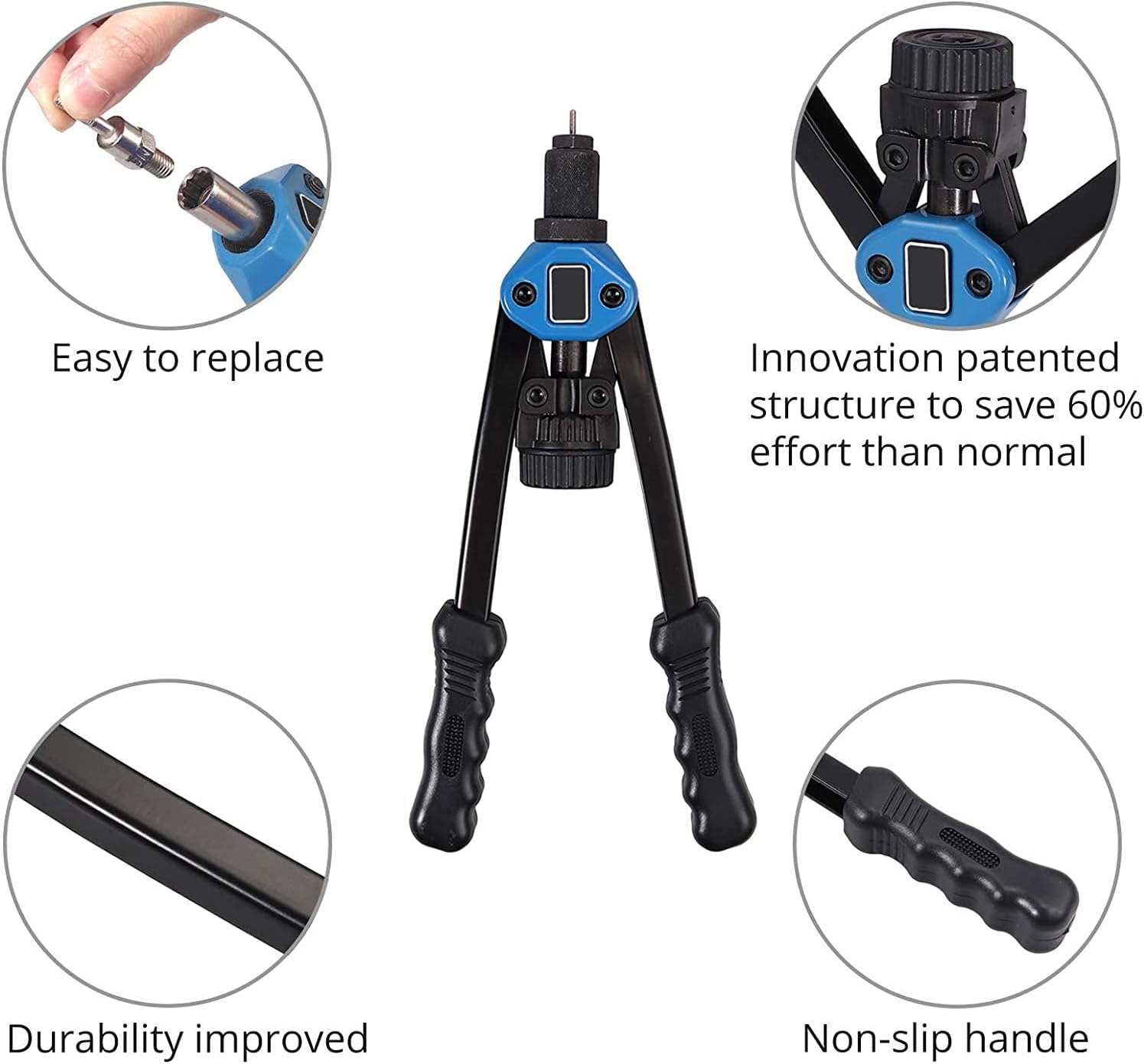 Thumbnail 1 de LSHK 13” Hand Rivet Nut Gun: 7 Mandrels & 110 Rivet Nuts for DIY & Home Maintenance