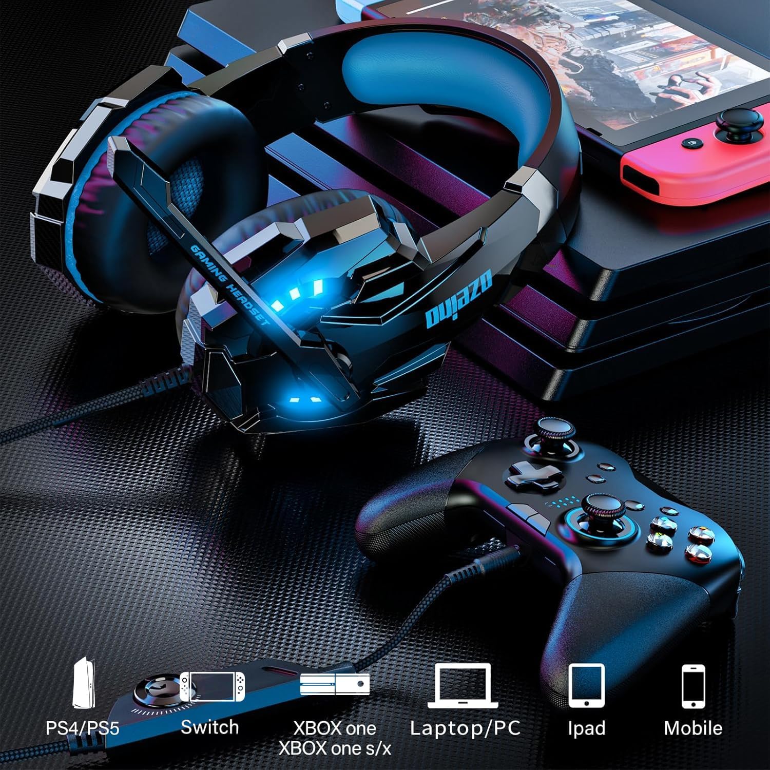 Detalle 2 de Ozeino Gaming Headset 3D Surround sound