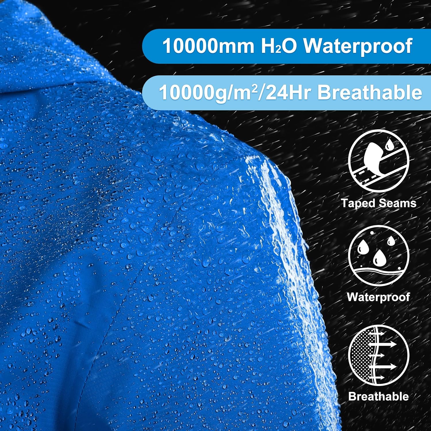 Detalle de 33,000ft Damen Regenjacke wasserdicht & atmungsaktiv – leichte Outdoorjacke mit Kapuze