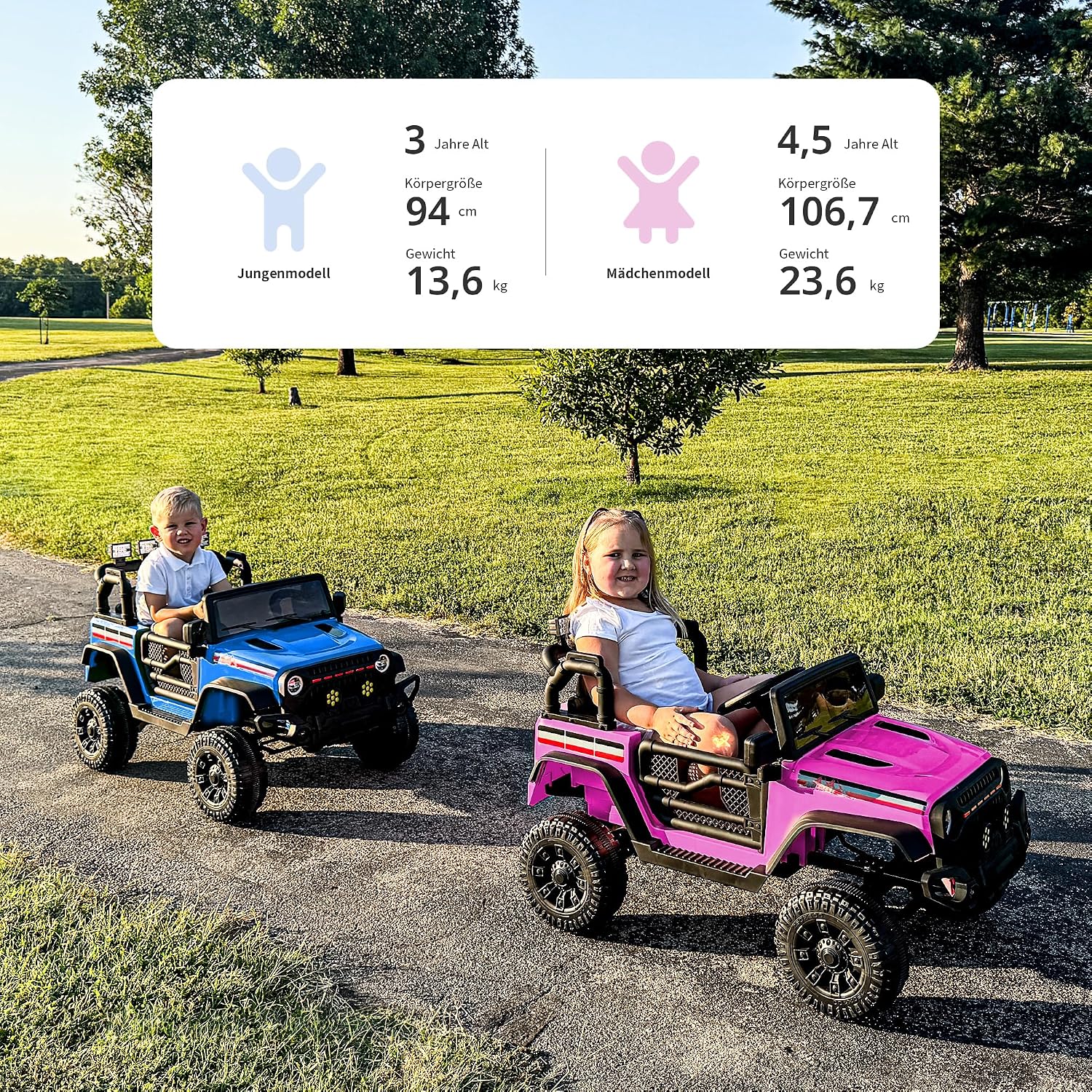 Detalle de Hikiddo 12V Kinder-Elektroauto mit Fernbedienung (rosa) für Kinder ab 3 Jahren