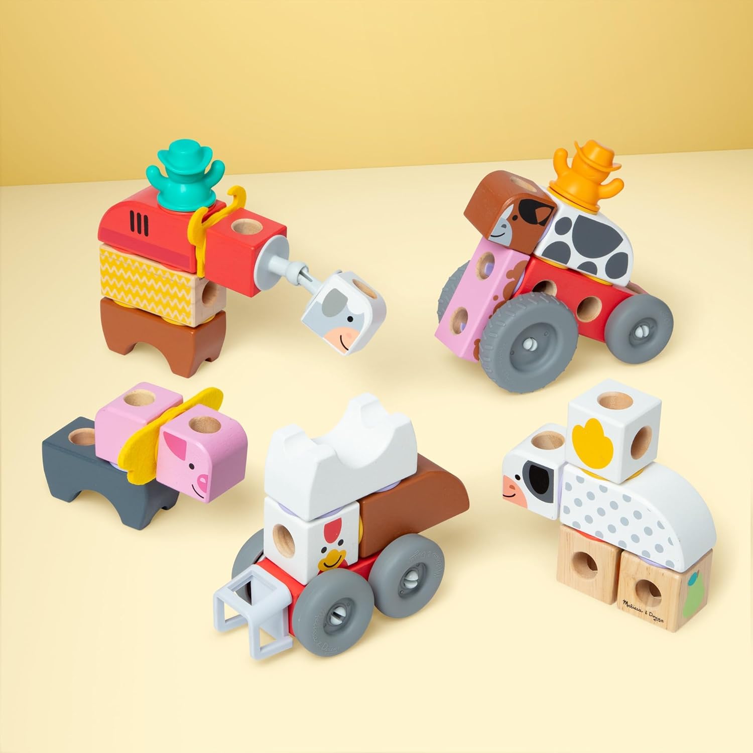 Thumbnail 4 de Melissa & Doug Blockables Bauernhof Bauset (56-teilig) mit Holzbausteinen für Kinder ab 2 Jahren