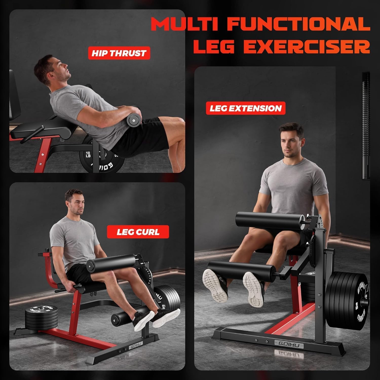 Detalle 2 de allviate GOIMU Leg Extension and Curl Machine, Adjustable 4-in-1 Home Gym