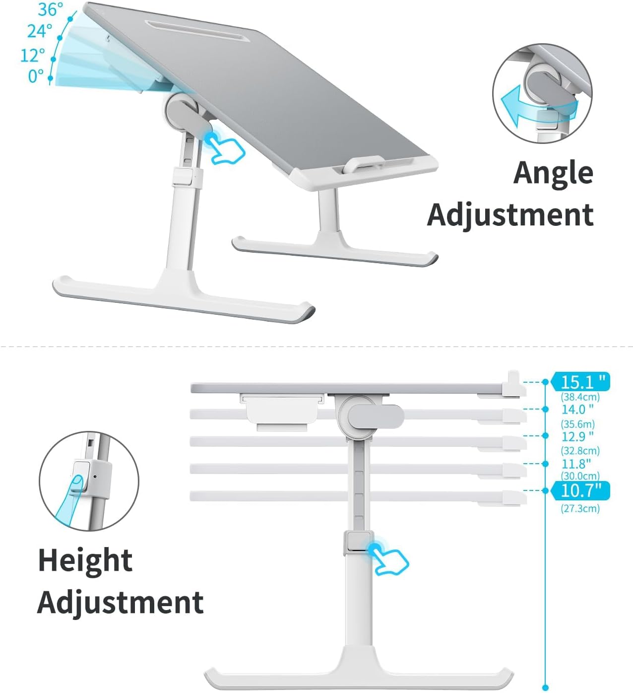 Thumbnail 3 de SAIJI K7 XXL Adjustable Lap Desk with Tilt, Storage Drawer and Bookstand
