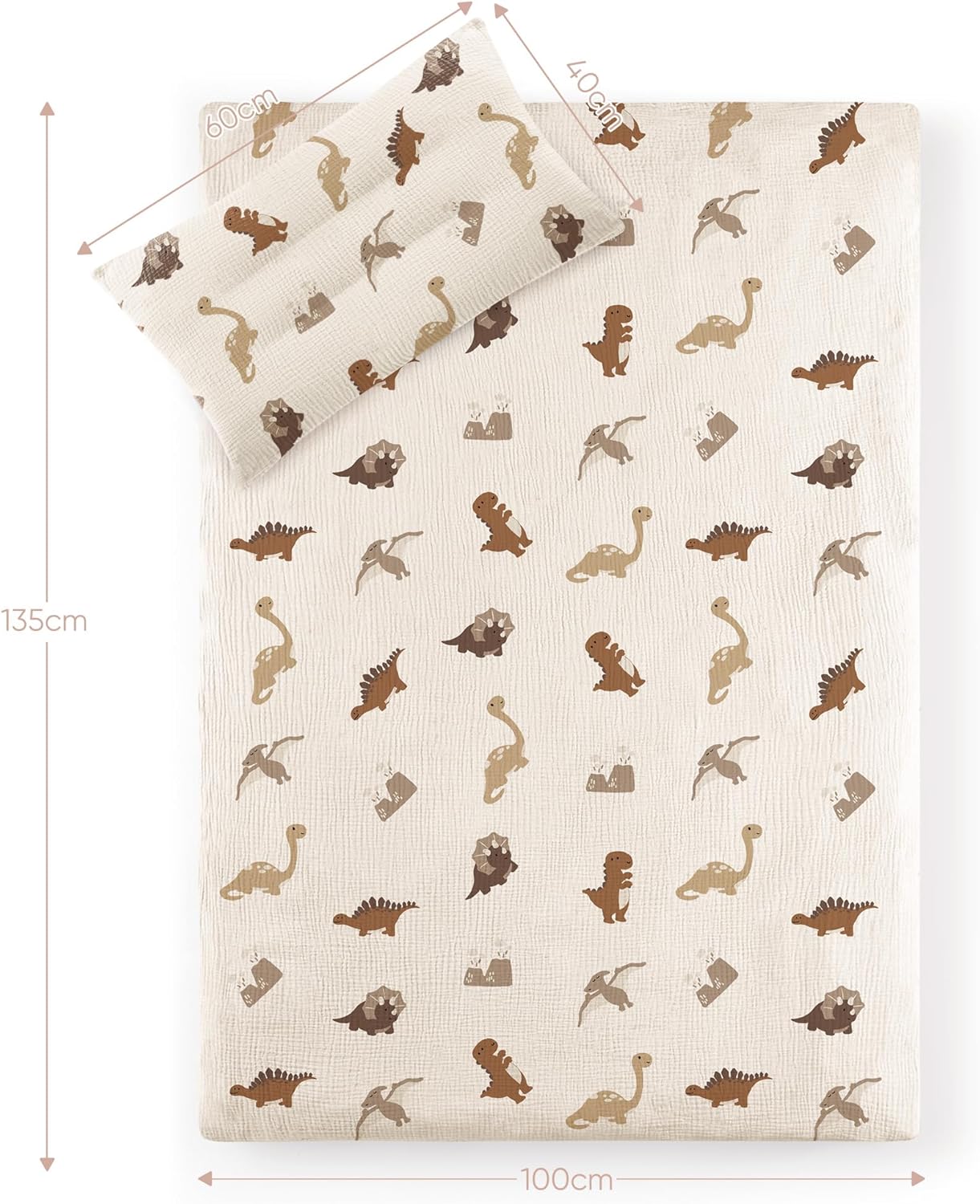 Thumbnail 5 de Susurration Bettwäsche-Set Olive: 2-teiliges Musselin-Babyset aus Baumwolle (100x135 + 40x60) – Unisex