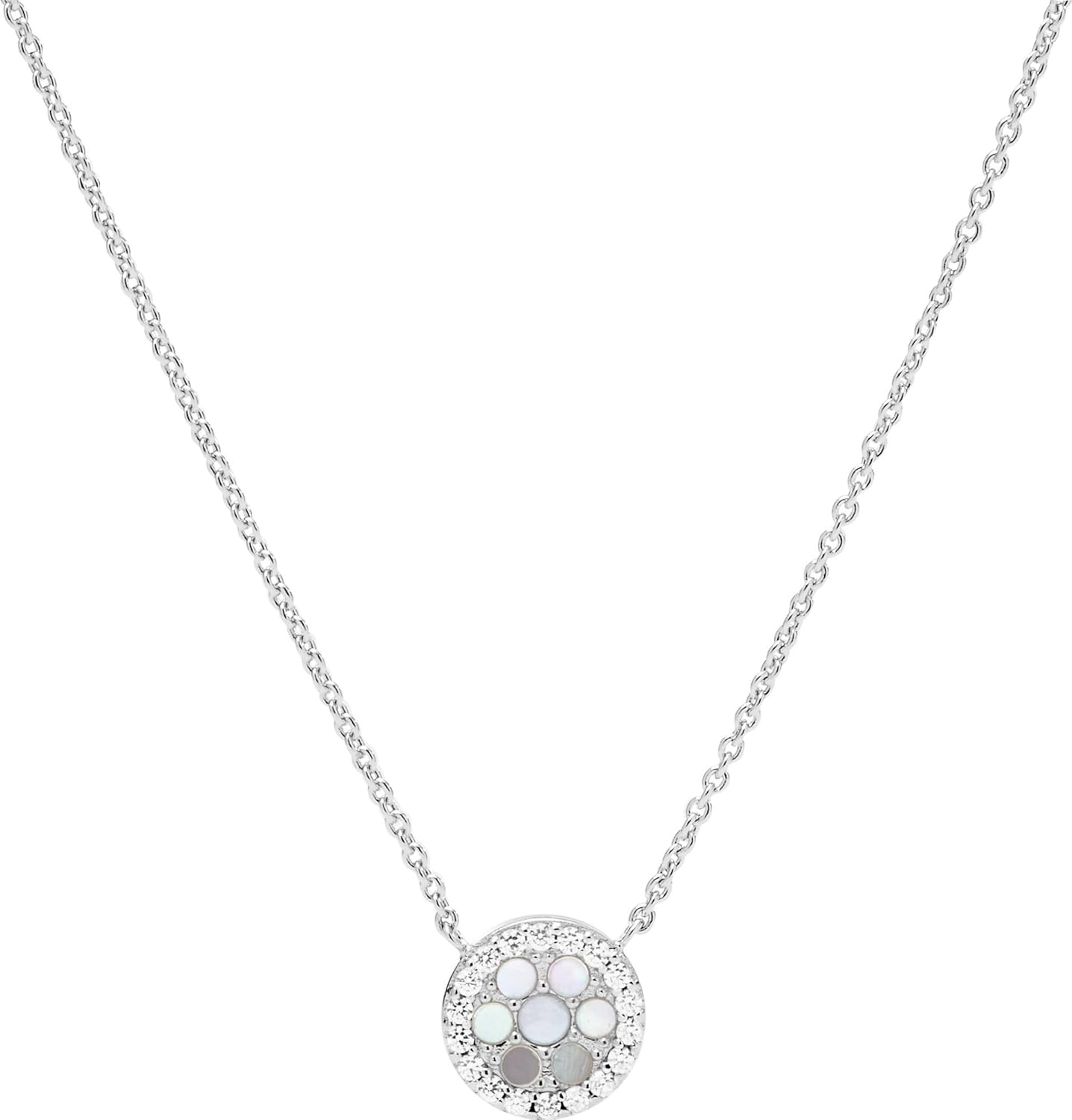 Detalle de Fossil Damenkette aus Sterlingsilber mit CZ-Steinen und Verlängerung