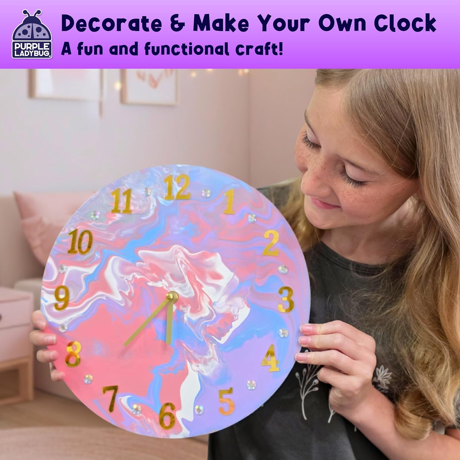 Thumbnail 3 de Paint Pouring Clock Kit for Kids Aged 6-12 (Stardust Sorbet)