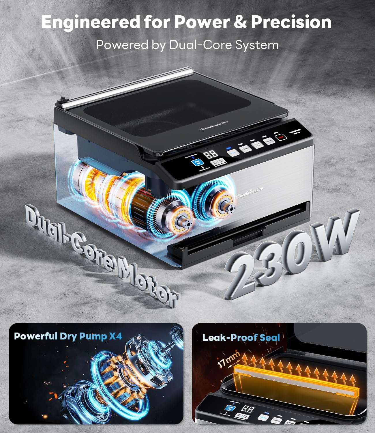 Detalle de DualCore CVS101 Chamber Vacuum Sealer for Liquids & Sous Vide