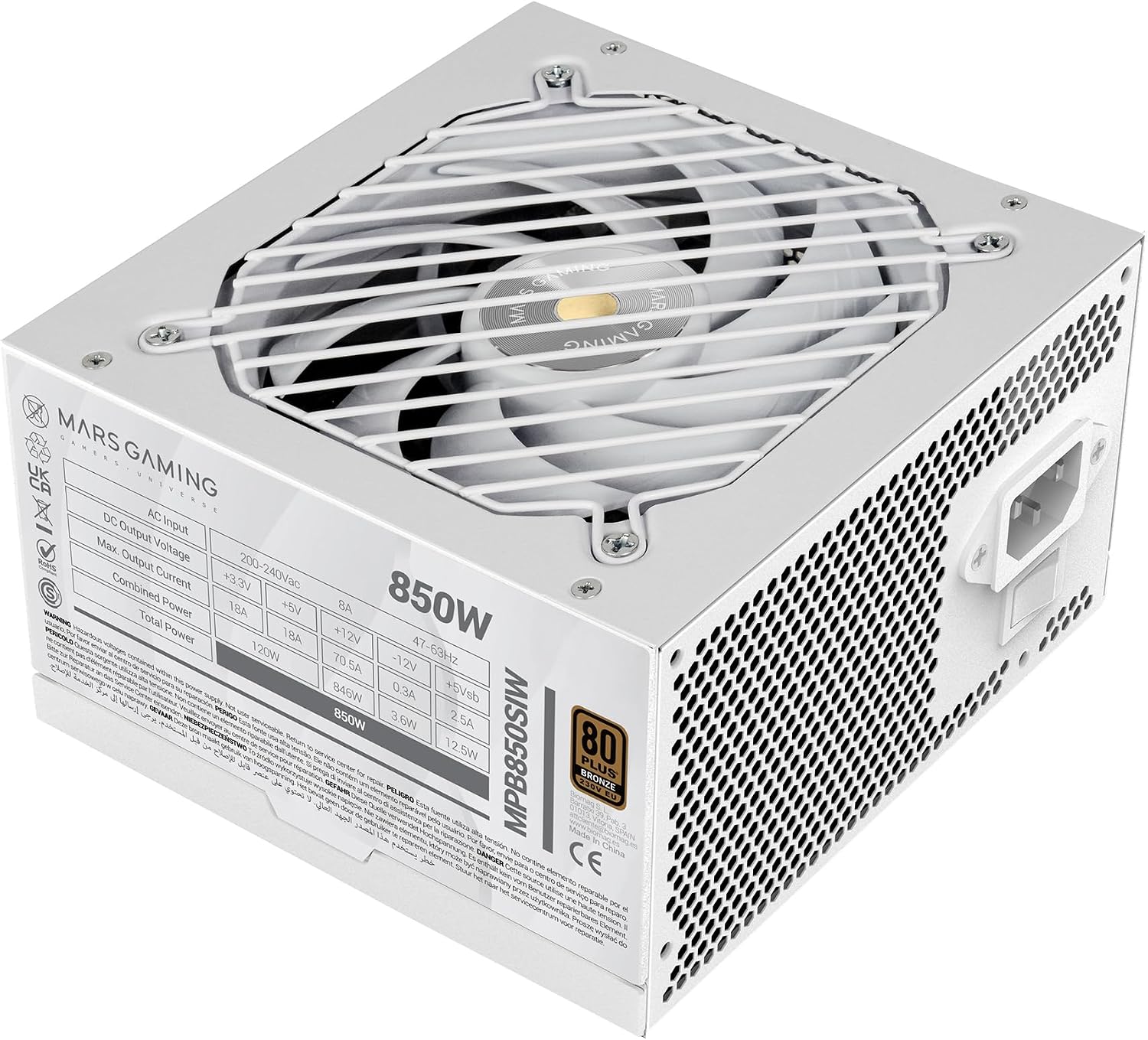 Thumbnail 6 de Mars Gaming MPB850SI alimentatore ATX 850W 80 Plus Bronze 230V con 7 anni di garanzia (nero)
