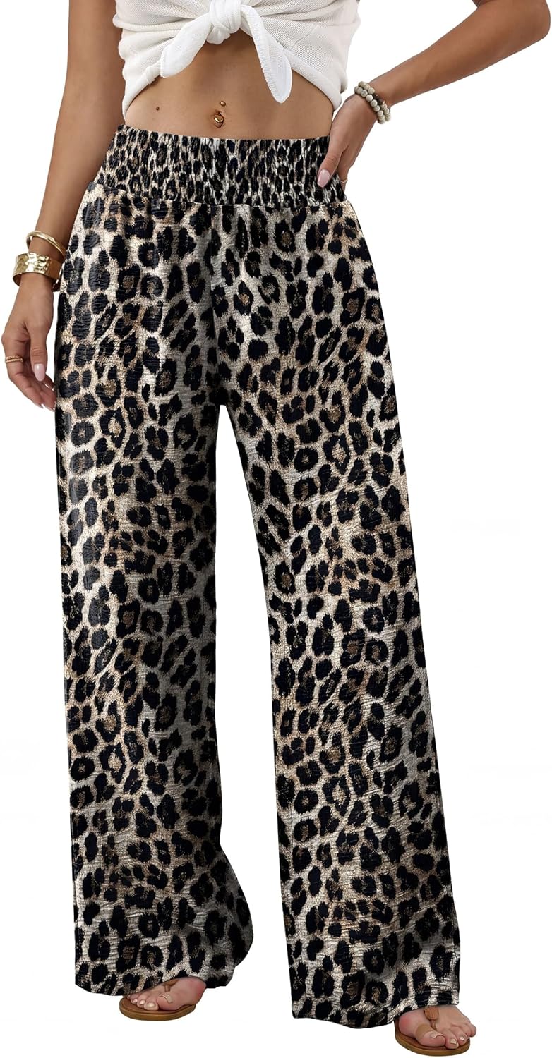 Detalle de Sampeel Wide Leg Pants for Women - High Waist Trousers with Pockets