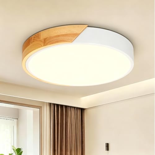 Detalle de Kambo Plafón LED Redondo de Madera 24W 3000K 2400LM 30 cm