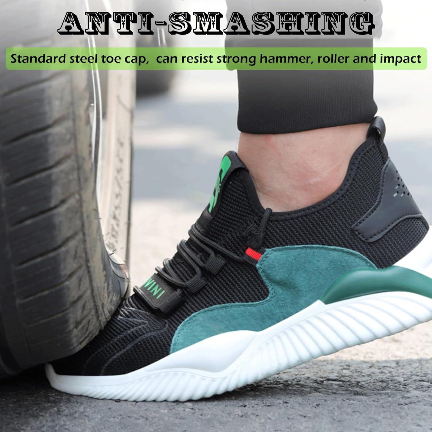 Thumbnail 2 de UnPtios Lightweight Safety Trainers for Men and Women – Breathable, Wide-Fit with Steel Toe Caps